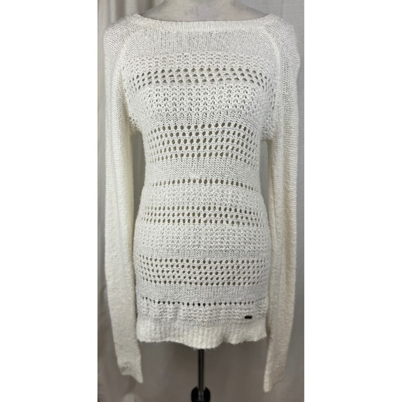 Abercrombie & Fitch Sweaters - Abercrombie & Fitch Open Knit Sweater Boat Neck Trendy Casual Long Sleeve SZ S